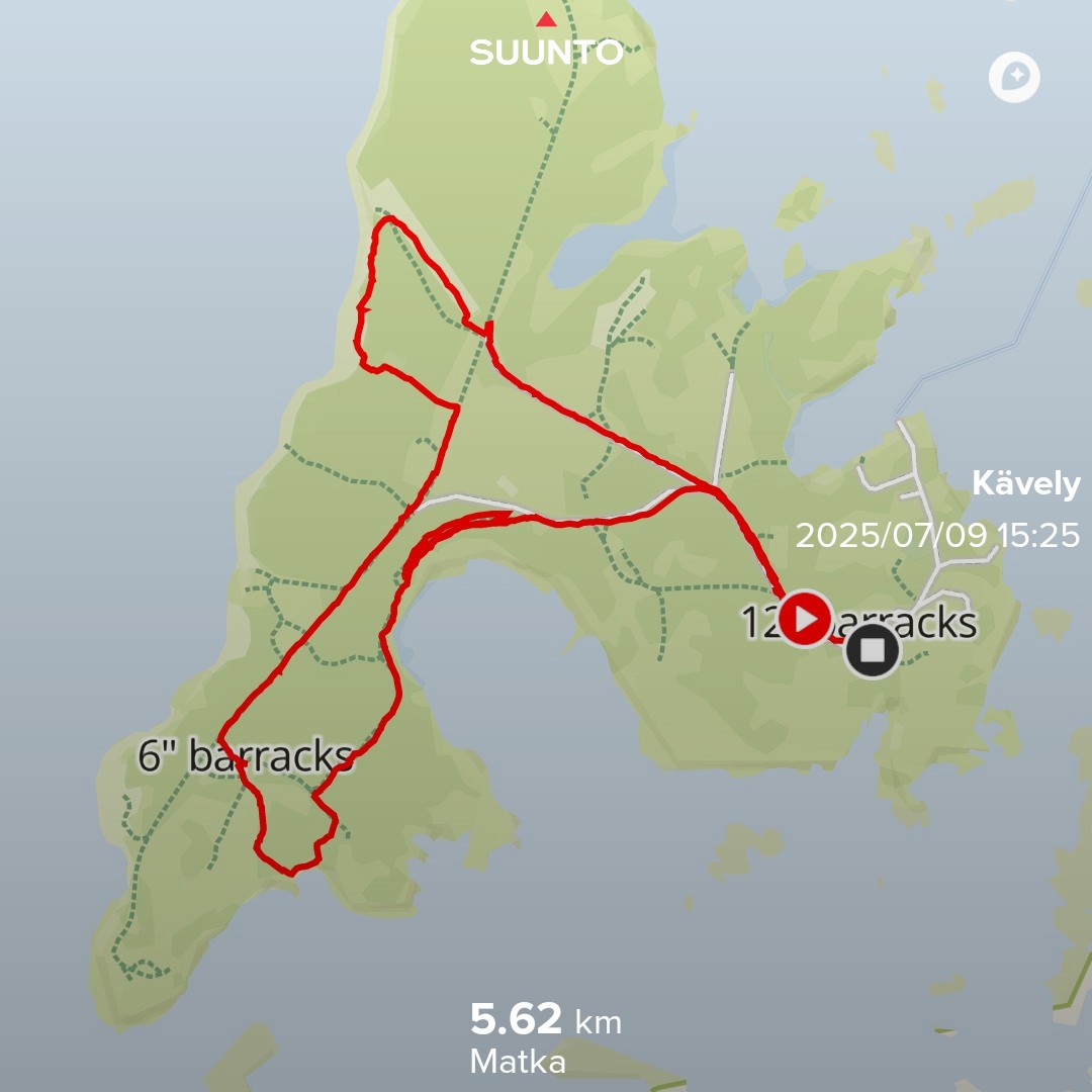 Sininen kuuden tuuman kierros (kierroksesta puuttuu eteläkärjen reitti)